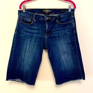 Lucky Brand Sweet N Low Raw Edge Bermuda Shorts Dark Wash Denim 12/31